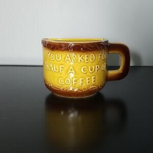 Half a Cup of Coffee Mustard Yellow Ceramic coffee cup